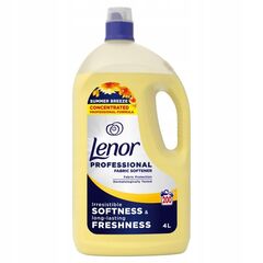 Balsam de rufe Lenor Professional Summer Breeze concentrat, 4 l, 200 spalari, catifelare irezistibila si prospetime de durata, protejeaza fibrele impotriva uzurii, faciliteaza calcatul, testat dermatologic, pentru uz casnic si profesional, Parfum: Summer Breeze-Dacenergy.ro
