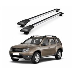 Set bare portbagaj aluminiu auto compatibile Dacia Duster I 2014-2018 pentru bara longitudinala groasa Cod: DST-14-1-Dacenergy.ro