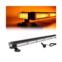 Rampa girofar proiector LED COB stroboscopic lumina portocalie 12 24V baza magnetica Cod: AS-COB-7-4S-Dacenergy.ro