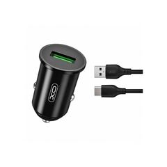 Incarcator auto Quick charge QC3.0 18W + cablu Type-C  Cod:XO-TZ12C-Dacenergy.ro