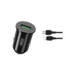 Incarcator auto Quick charge QC3.0 18W + cablu lightning compatibil Iphone Cod:XO-TZ12A-Dacenergy.ro