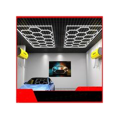 Set lumini LED hexagonale 636W 6000K alb rece pentru garaj/atelier/showroom auto Cod: HEX2-Dacenergy.ro