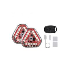 Set 2 lampi magnetice triunghi flash cu telecomanda si baterie reincarcabila RGB+W Cod: HH-037-Dacenergy.ro