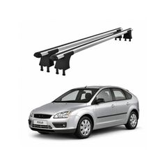 Set bare transversale aluminiu cu prindere in puncte fixe compatibile Ford Focus II 2004-2011 negre sau argintii Cod: 120101 Kit 201-Dacenergy.ro