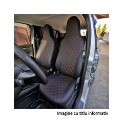 Huse scaune auto compatibile Dacia Spring 2021-> Premium Imitatie Piele Romb-Dacenergy.ro