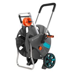 Carucior pentru furtun, din plastic si metal, cu roti de transport, dispozitiv anti-picurare-Dacenergy.ro