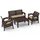Set mobilier gradina DacEnergy©, polipropilena, cu 2 fotolii si o canapea cu perne, 4 persoane, rezistenta la factorii atmosferici si razele UV, 79 x 55 x 38 cm, maro + crem, Numar persoane	: 4-Dacenergy.ro