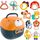 Set jucarii senzoriale si zornaitoare , pentru bebelusi fete si baieti, cutie frumoasa in forma de ursulet vesel, 10 buc, 0-12 luni, colorate, distractive-Dacenergy.ro
