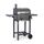 ​Gratar de gradina, cu carbuni, din otel inoxidabil, gratar din fonta, 42 x 31,5 cm, 2 rafturi laterale, termometru, roti practice, cos de fum cu deschidere reglabila, antracit, cu husa de protectie-Dacenergy.ro