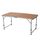 ​Masa plianta DacEnergy, din metal, blatul din MDF, dreptunghiulara, pentru 6 persoane, 120 x 60 x 50 / 70 cm, maro, Culoare: Maro-Dacenergy.ro