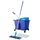 ​Set de curatenie profesional DacEnergy©, maner din aluminiu, mop plat din microfibra cu lungimea de 40 cm, storcator tip presa, galeata cu 2 compartimente, albastru, Culoare: Albastru-Dacenergy.ro