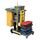 Carucior curatenie in spital pentru mop talpa DacEnergy©, plastic, cadru cu roti mari, 2 galeti etanse de 20L, 4 galeti de 8L, cadru sac cu capac-Dacenergy.ro