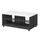 Masuta cafea DacEnergy©, material PAL melaminat, aspect de lemn negru, blat din MDF, folie lucioasa alba, polita din sticla transparenta, forma dreptunghiulara, 101 x 60 x 45 cm, 1C, Culoare: Alb, Negru-Dacenergy.ro