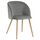 Scaun DacEnergy©, tapitat cu material textil, spatar curbat, 4 picioare realizate din metal, in nuanta lemnului, 81x60x53.5 cm, gri inchis-Dacenergy.ro