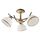 Lustra Klausen, confectionat din metal si sticla, stil rustic, 3 surse cu dulii E27, 40W, bej antic si alb opal-Dacenergy.ro