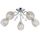 Lustra Globo,structura metalica, 5 brate cu abajururi din grilaj cromat, dulie E14, 40W, 540 x 220 mm, decorate cu sticla cu efect de cristal-Dacenergy.ro