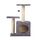 Ansamblu de joaca pentru pisici DacEnergy©, cu plus rezistent, snur puternic pe stalp, structura solida, 2 stalpi, 2 platforme, o casa, 71 cm, gri deschis-Dacenergy.ro