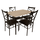 Set de sufragerie 1+4, stejar Sonoma / negru / maro, NAREN-Dacenergy.ro