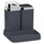 Set accesorii baie, realizat din materiale calitative, ABS si polistiren, dozator sapun, pahar baie, savoniera, finisaj antracit si cromat, Culoare: Antracit, Cromat-Dacenergy.ro