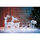 Decor de Craciun DacEnergy©, din acril, in forma de sanie cu 2 reni, 152 LED-uri albe, 8 LED-uri flash, 9.6W, 55 cm-Dacenergy.ro
