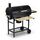Gratar de gradina cu carbune, constructia robusta, tip butoi, maner din lemn, rafturi laterale pliabile, roti mobile, gratar din fonta, 70 x 35 cm, negru-Dacenergy.ro