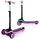 Trotineta de echilibru cu trei roti, ghidon din metal, platformă iluminata cu LED-uri, cu 20 de moduri, inaltimea ghidonului este reglabila, 65–81 cm, usor de pliat, frana de picior, neagra si roz deschis, Culoare: Negru, Roz, Turcoaz-Dacenergy.ro