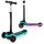 Trotineta de echilibru cu trei roti, ghidon din metal, platformă iluminata cu LED-uri, cu 20 de moduri, inaltimea ghidonului este reglabila, 65–81 cm, usor de pliat, frana de picior, neagra mata, Culoare: Negru deschis-Dacenergy.ro