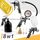 Trusa de scule pneumatice cu 8 piese pentru compresor, cablu flexibil de 40 cm, cablu spiralat de 5 m, rezervor superior de 600 ml, pistol de intretinere 1 l-Dacenergy.ro