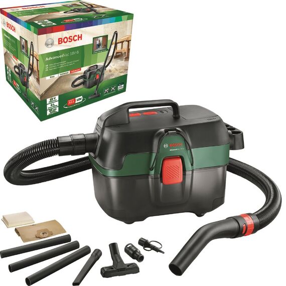 Aspirator auto Bosch, aspirare umeda si uscata, portabil, multifunctional, 8l, 18 V, fara acumulator-poza 2-Dacenergy.ro