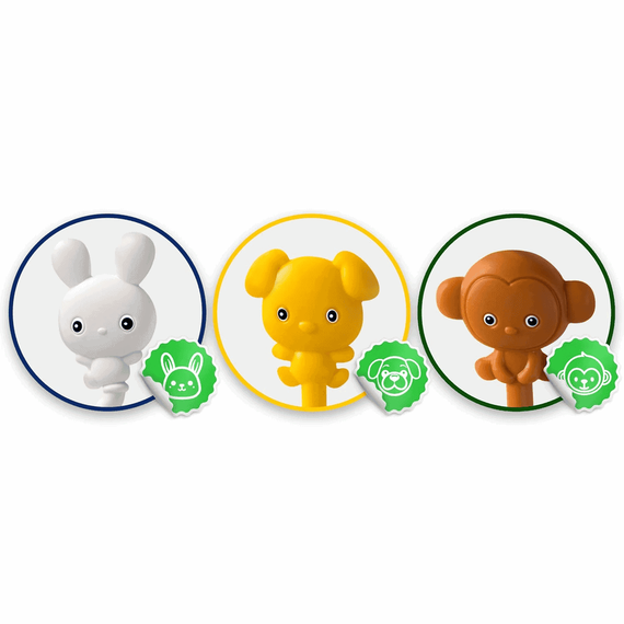 ​Jucarie senzorale , pentru bebelusi fete si baieti, inspiratie Montessori, multi elemente usor de prins, cu animale distractive, o maimuta, un caine si un iepure.-poza 4-Dacenergy.ro