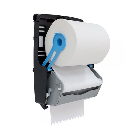 Dispenser prosop hartie rola DacEnergy©, realizat din ABS, geam pentru vizualizarea nivelului de hartie ramasa,  diametrul maxim de 21 cm, negru-poza 3-Dacenergy.ro