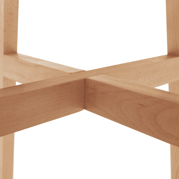 Masa bucatarie DacEnergy©, realizat din MDF si lemn masiv  picioarele, 80x80 cm, forma rotunda, alb si natural-poza 5-Dacenergy.ro