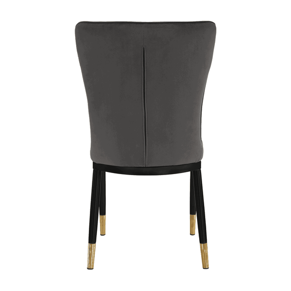Scaun bucatarie / living DacEnergy©, structura din metal cu finisaj negru si auriu, tapiterie din material textil gri inchis, design simplu, 47x45x89 cm-poza 4-Dacenergy.ro