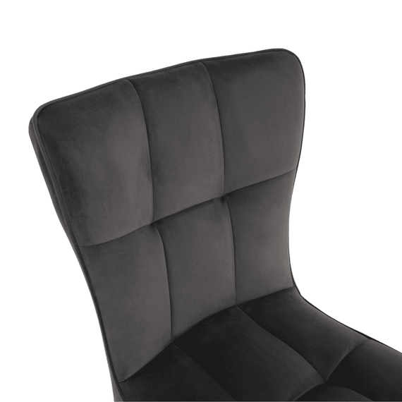 Scaun bucatarie / living DacEnergy©, structura din metal cu finisaj negru si auriu, tapiterie din material textil gri inchis, design simplu, 47x45x89 cm-poza 10-Dacenergy.ro