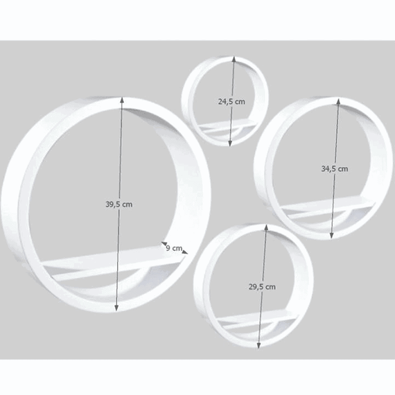 Set polite DacEnergy©, realizat din MDF, forma rotunda, 4 bucati, alba-poza 2-Dacenergy.ro