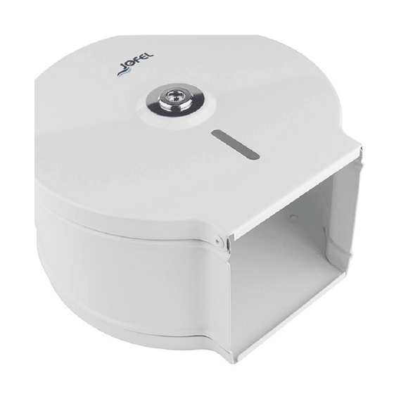 Dispenser hartie igienica, fabricat din metal, cu cheie, 1 rola, diametru maxim de 19 cm, alb-poza 2-Dacenergy.ro