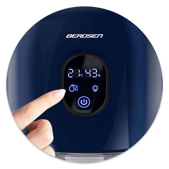 Dezumidificator , rezervor detasabil 1000 ml, alimentare 220 - 240 V, capacitate mare 400 ml/ 24h, 34 dB, 22,5W, tehnologia Peltier, mod de noapte, albastru-poza 8-Dacenergy.ro