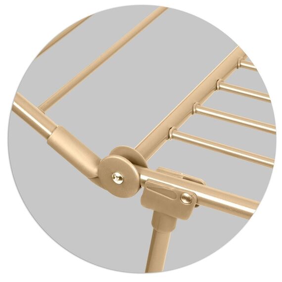 Uscator de rufe DacEnergy©, constructie metalica, cu 2 brate, pliabil, solid, picioare antiderapante, suprafata mare de uscare 19 m, auriu, Culoare: Auriu-poza 6-Dacenergy.ro