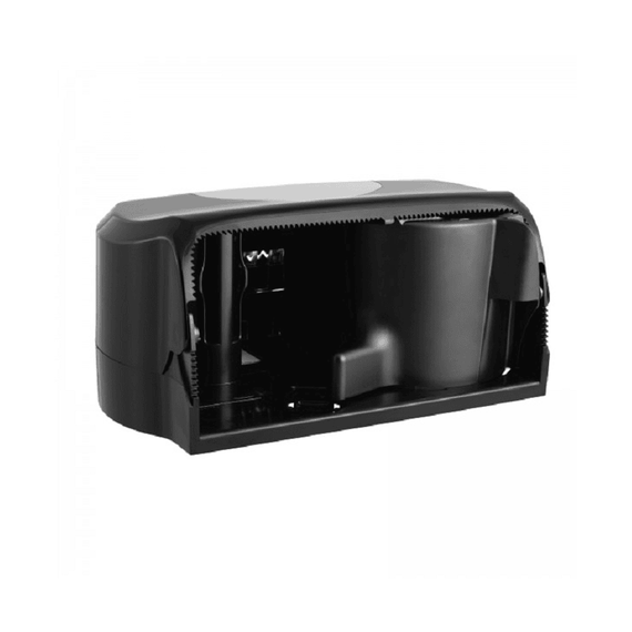 Dispenser hartie igienica, fabricat din ABS, doua role, 19.6x 32.8x 14.9 cm, negru si cromat-poza 3-Dacenergy.ro