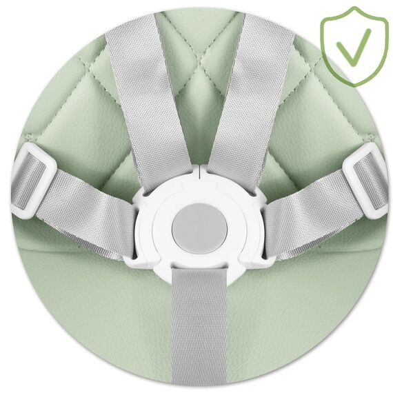 Scaun de masa 3 in 1  picioare stabile, tava detasabila, centuri de siguranta in 5 puncte, de la 6 luni, 3 niveluri de reglare a tavii, menta, Culoare: Mint Green-poza 8-Dacenergy.ro