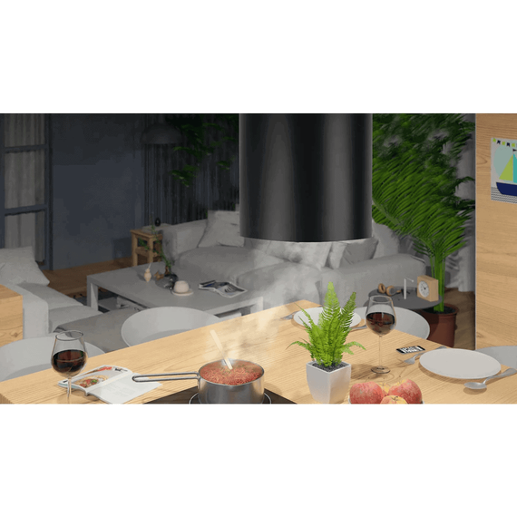 Hota insula, carcasa din otel, telecomanda, functia de oprire automata, 3 viteze, 550 mc/h, 70 W, 35 cm, neagra-poza 6-Dacenergy.ro