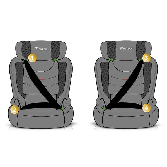 Scaun auto, detașabil, tapițerie lavabilă, sistem ISOFIX, 12 niveluri de reglare a tetierei, 2 niveluri de reglare a unghiului de înclinare, 15-36 kg, gri, Culoare: Gri-poza 6-Dacenergy.ro