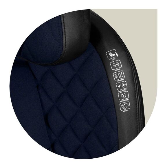 Scaun auto, tapiterie detasabila, lavabila, sistem ISOFIX, 12 niveluri de reglare a tetierei, 2 grade de reglare a unghiului de inclinare, 15-36 kg, negru si bleumarin, Culoare: Bleumarin-poza 7-Dacenergy.ro