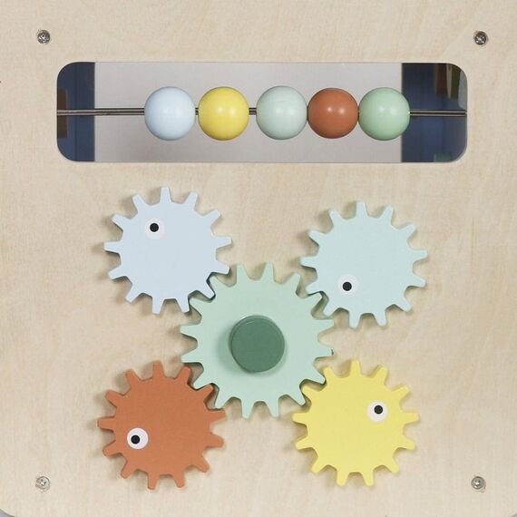 Cub de activitate DacEnergy©, cu 5 activitati, joc de pescuit, forme geometrice, labirint, tema oceanului, dexteritatea, 30 x 29,5 x 48 cm, albastru, Culoare: Albastru-poza 3-Dacenergy.ro