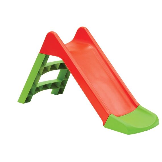 Tobogan copii DacEnergy©, fabricat din plastic dur, rezistenta la razele UV, cu scara, interior/exterior, 132,5x45.5x67 cm, rosu si verde-Dacenergy.ro