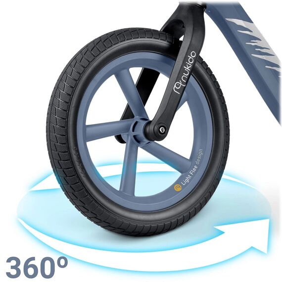 Bicicleta de echilibru pentru copii, cadru durabil, sa din spuma, manere cauciucate, inaltimea scaunului reglabila, roti de spuma EVA, 12 inchi, albastru, Culoare: Albastru-poza 5-Dacenergy.ro