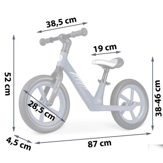 Bicicleta de echilibru pentru copii, cadru durabil, sa din spuma, manere cauciucate, inaltimea scaunului reglabila, roti de spuma EVA, 12 inchi, albastru, Culoare: Albastru-poza 10-Dacenergy.ro