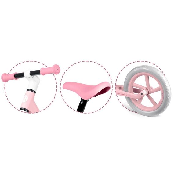 Bicicleta de echilibru pentru copii, cadru durabil, sa din spuma, manere cauciucate, inaltimea scaunului reglabila, roti de spuma EVA, 12 inchi, roz, Culoare: Roz-poza 3-Dacenergy.ro