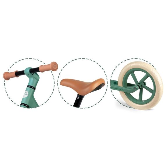 Bicicleta de echilibru pentru copii, cadru durabil, sa din spuma, manere cauciucate, inaltimea scaunului reglabila, roti de spuma EVA, 12 inchi, verde, Culoare: Verde-poza 7-Dacenergy.ro