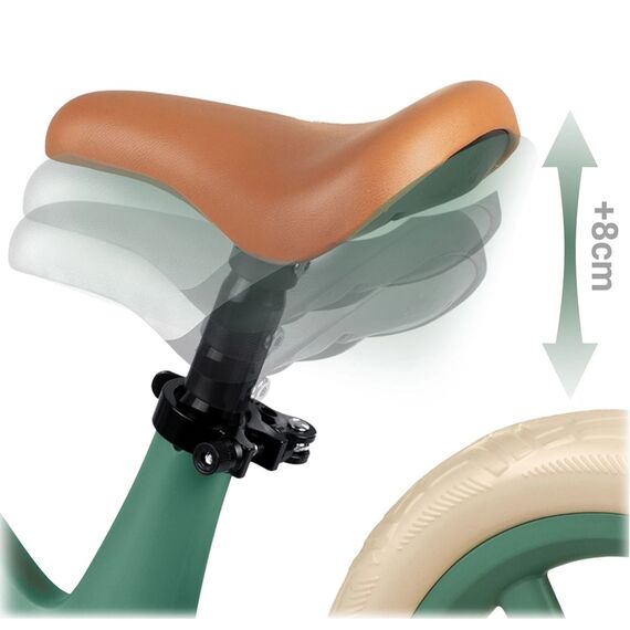 Bicicleta de echilibru pentru copii, cadru durabil, sa din spuma, manere cauciucate, inaltimea scaunului reglabila, roti de spuma EVA, 12 inchi, verde, Culoare: Verde-poza 8-Dacenergy.ro